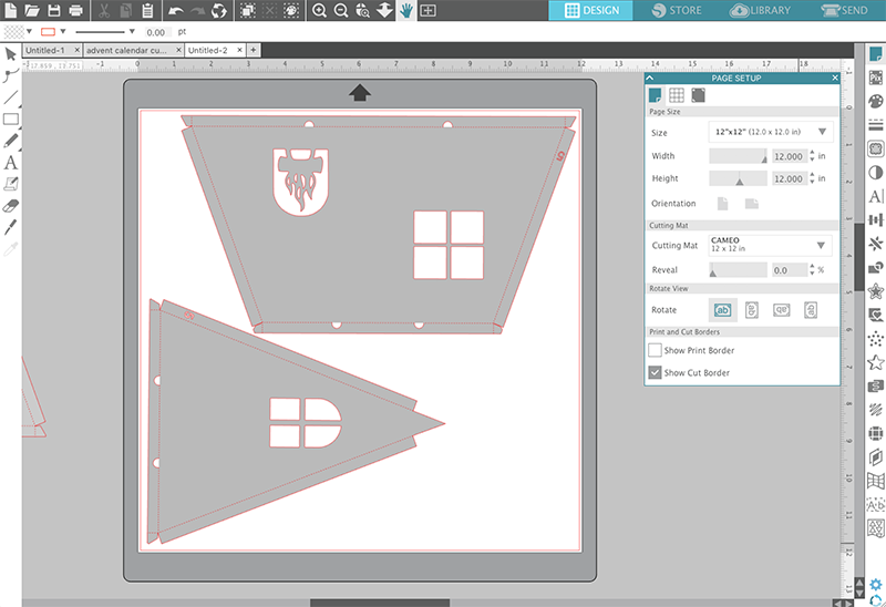 layout for santa scene in silhouette advent calendar