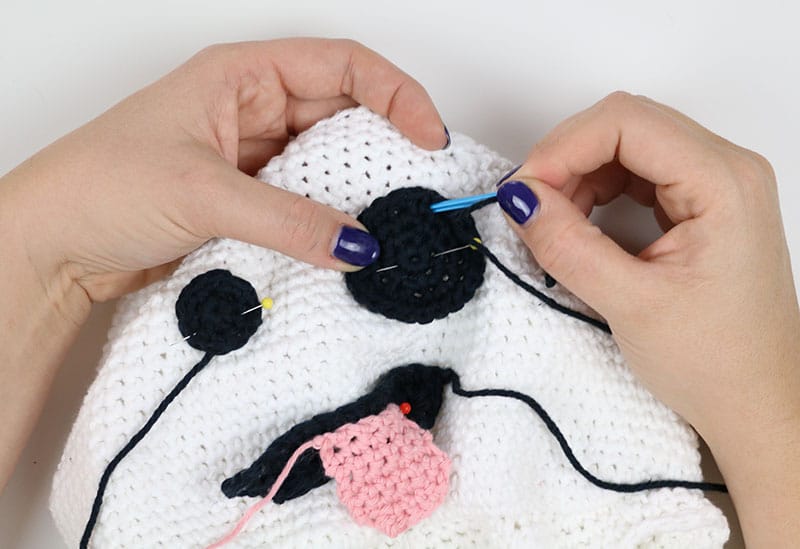 sew pieces onto cute ghost bag
