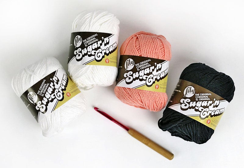 ghost emoji crochet bag supplies