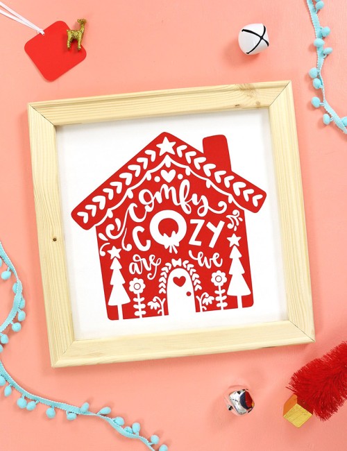 DIY christmas reverse canvas sign