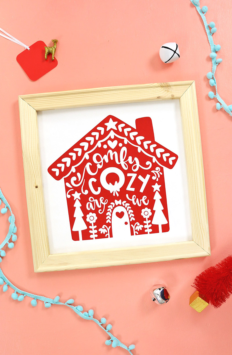 DIY christmas reverse canvas sign