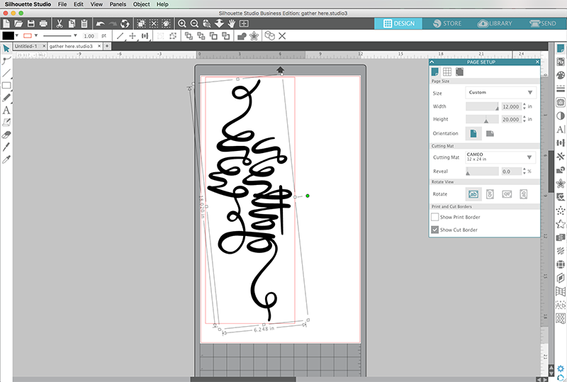 mirror image in silhouette studio for diy gather wood sign