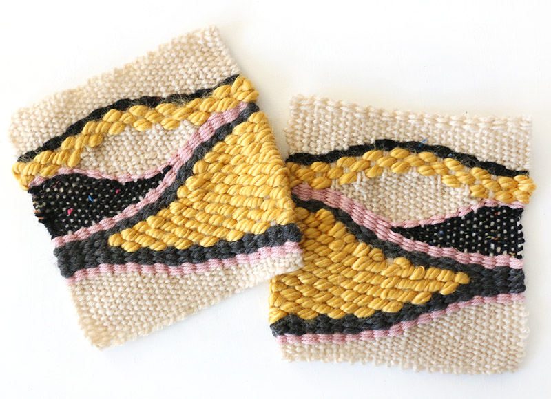 finished diy woven bag pieces