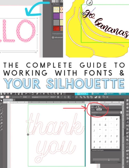 how to work with fonts and the silhouette