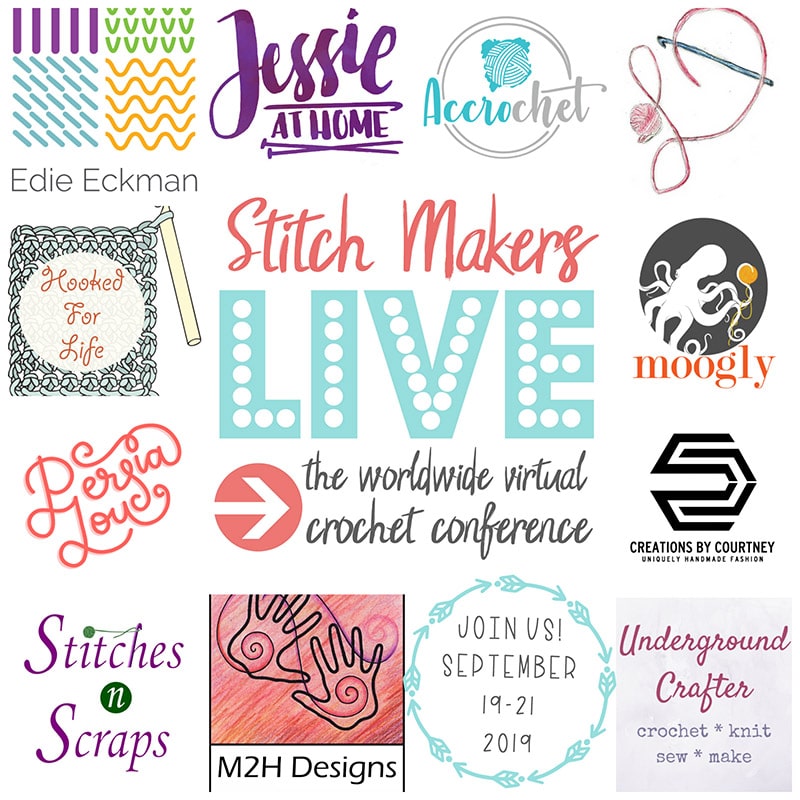 stitch makers live crochet conference instructor logos