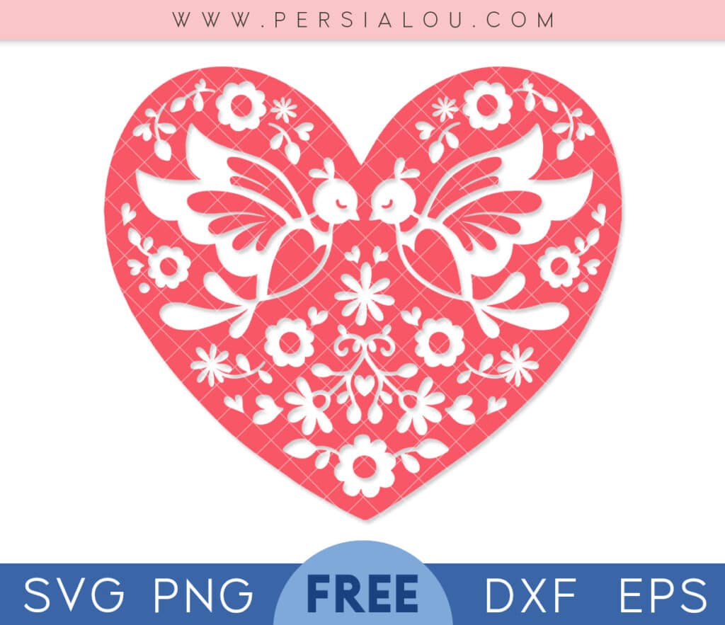free love birds heart svg
