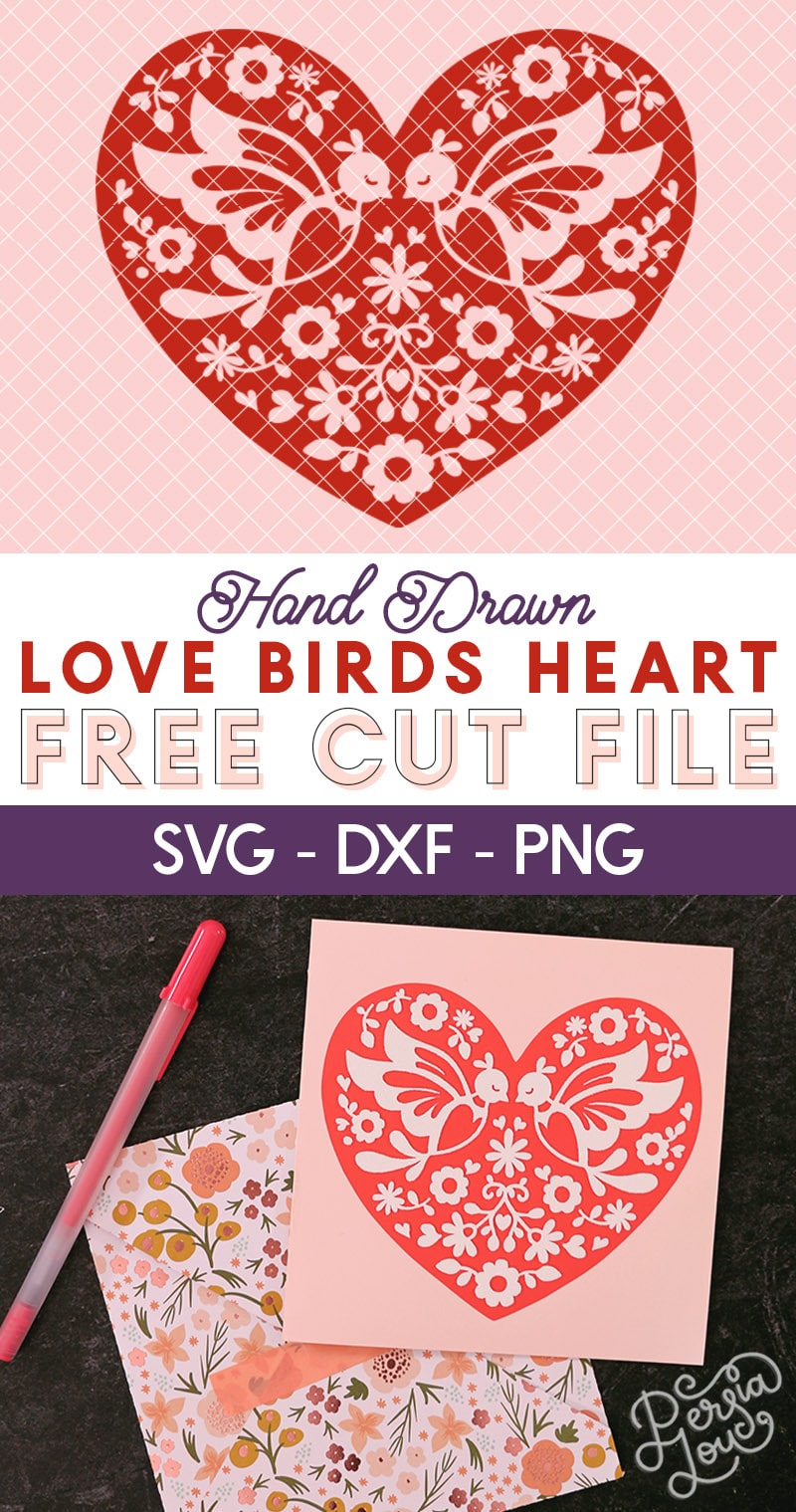 Download Free Love Birds Heart SVG Cut File - Persia Lou