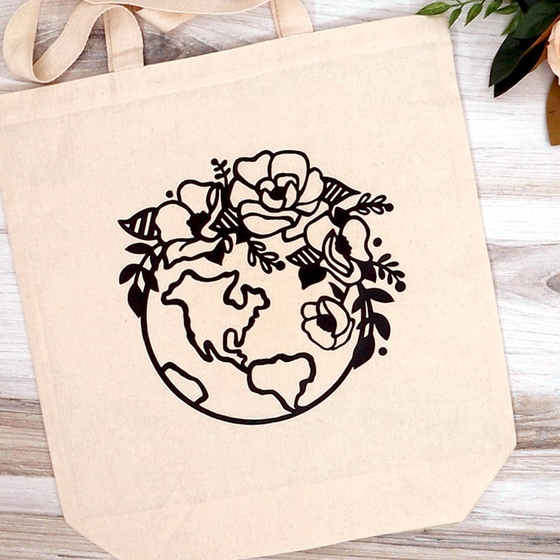 Free Earth Day Svg Floral Globe Cut File And Tote Bag Persia Lou