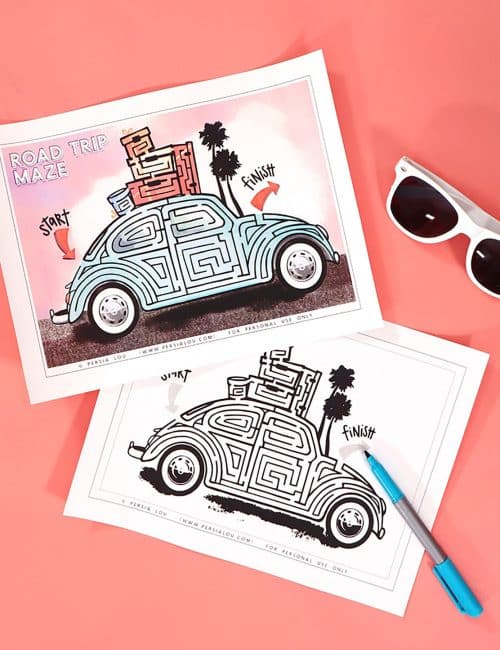 car maze printable