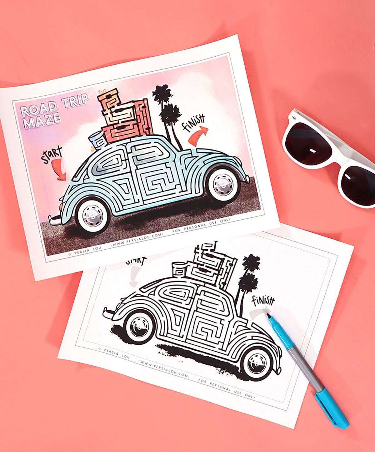 car maze printable