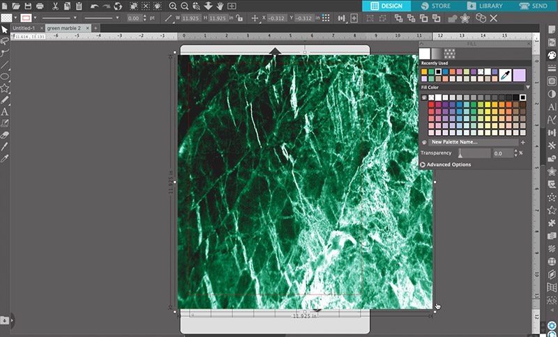 scaling green marble image in silhouette studio software