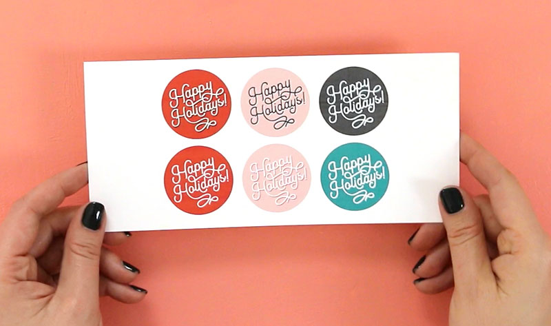 happy holidays circle tags printable