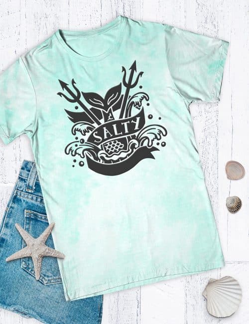 salty mermaid t-shirt made with free svg