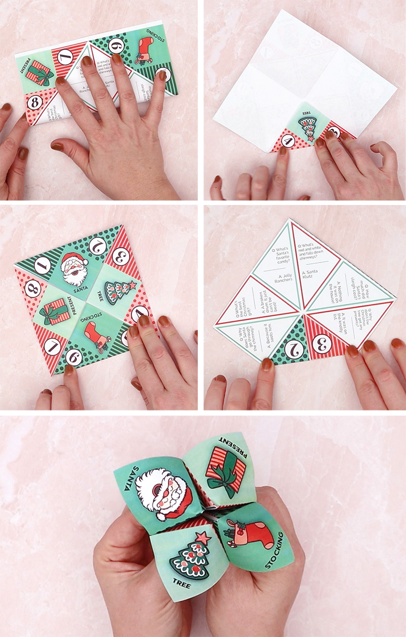 folding the cootie catcher step by step