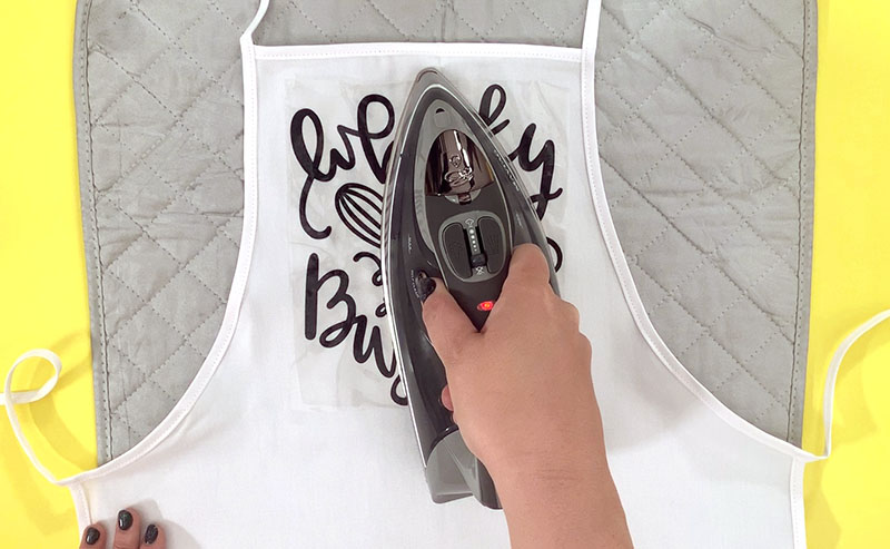 Iron on design to apron