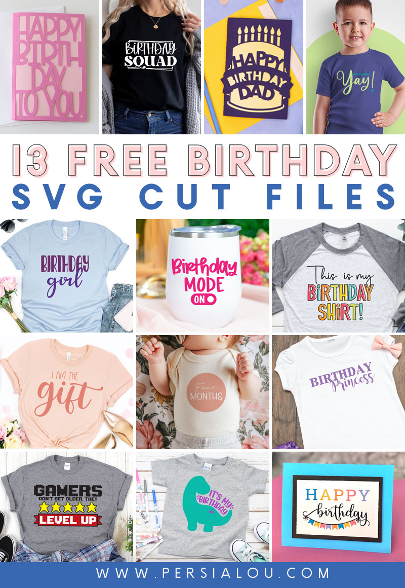 collage of birthday cut file projects