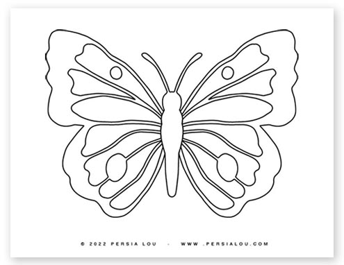Cute Butterfly Outline Coloring Page