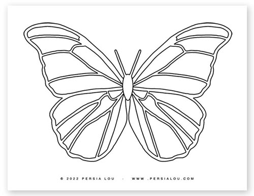 Full Page Butterfly Outline Coloring Page