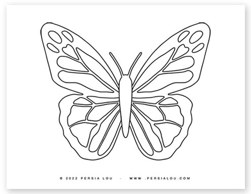 Monarch Butterfly Outline Coloring Sheet