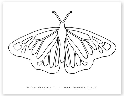 Moth Butterfly Coloring Page Outline