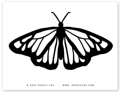 Moth Butterfly Coloring Page Black Edge