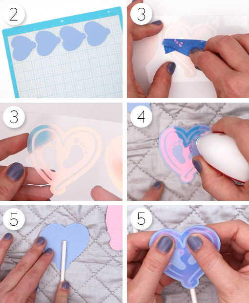 how to put together baby feet cupcake toppers