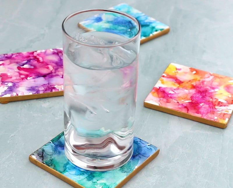 diy alcohol ink coasters