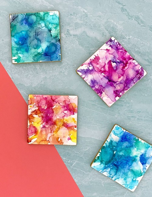 alcohol ink coasters