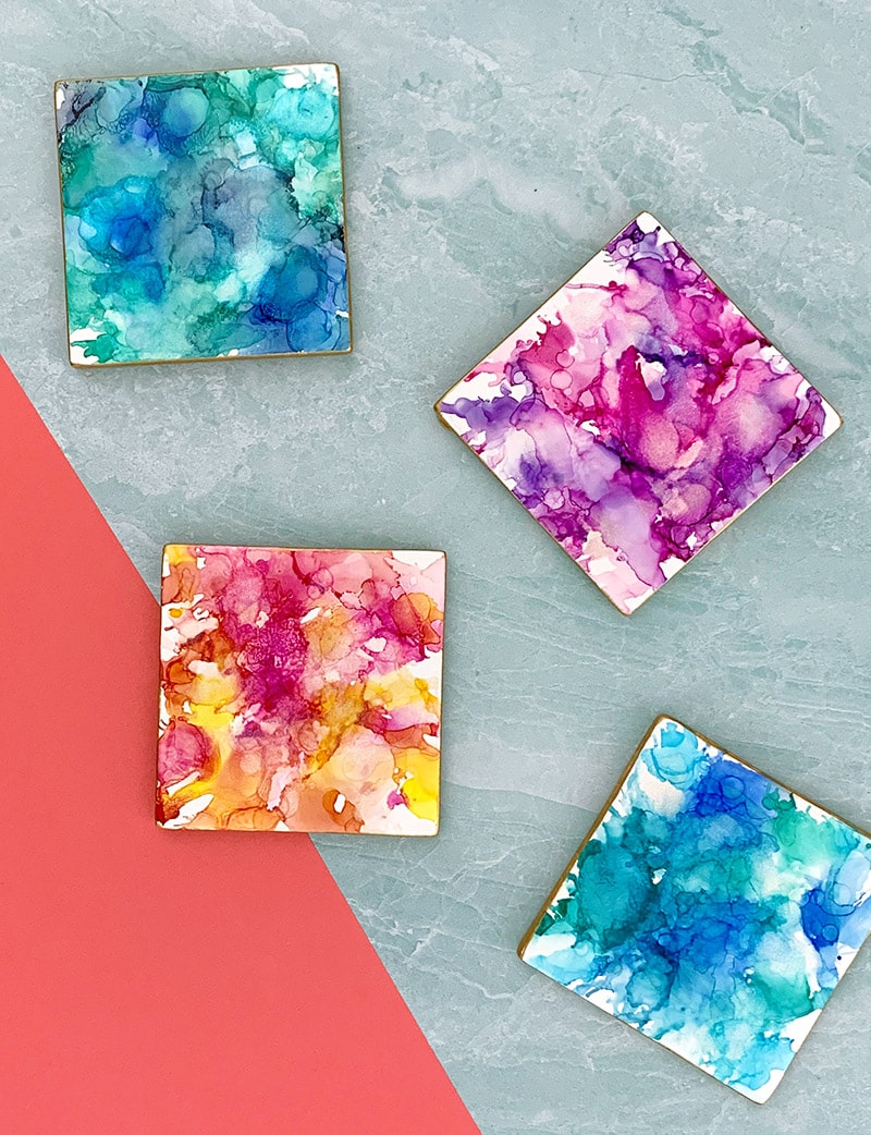 alcohol ink coasters