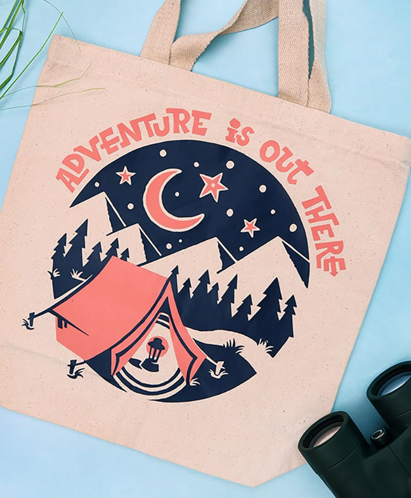 diy tote bag with adventure is out there svg design