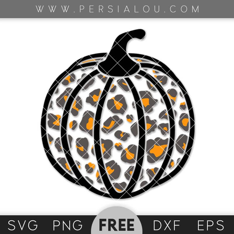 free leopard print pumpkin svg cut file