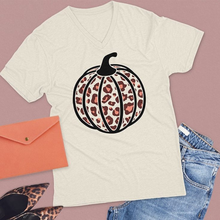 shirt with free leopard pumpkin design