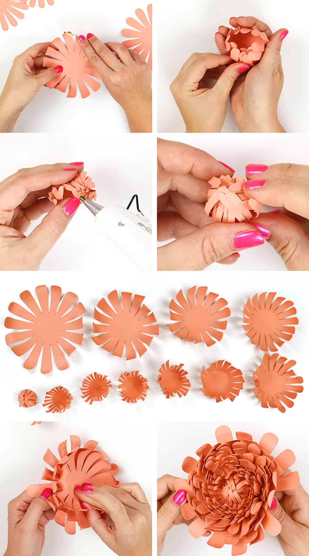 how to assemble paper chrysanthemums