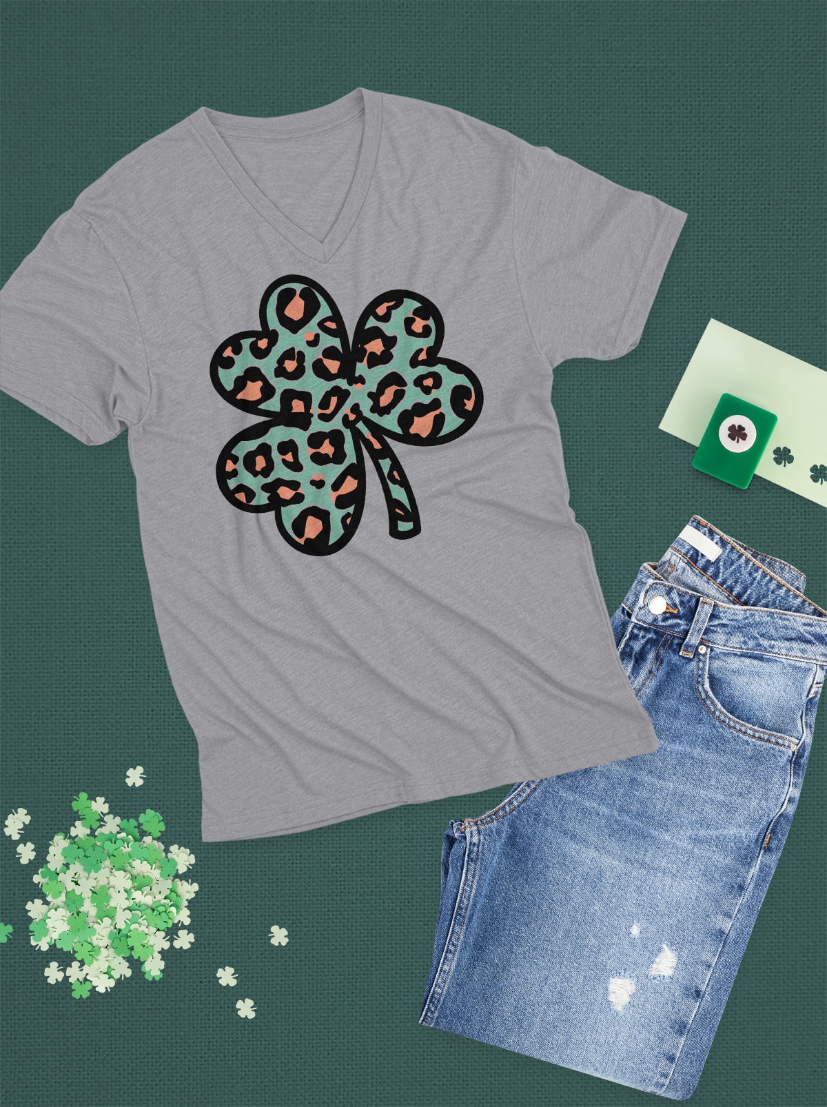 free cheetah print shamrock svg