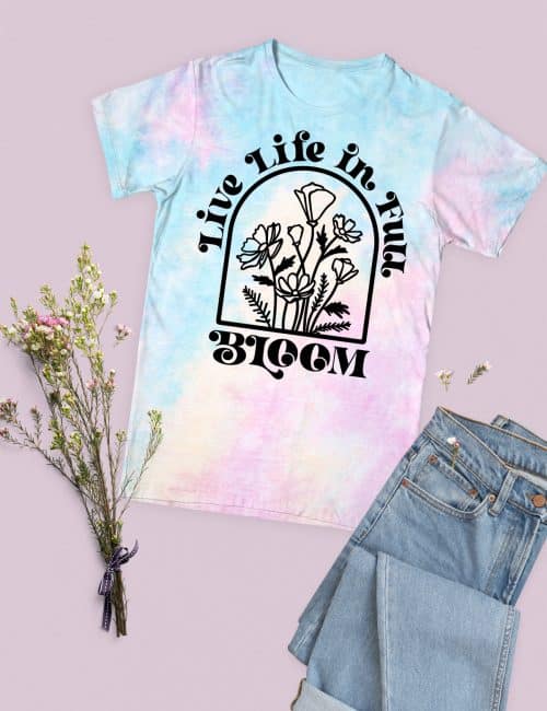 live life in full bloom svg t-shirt design