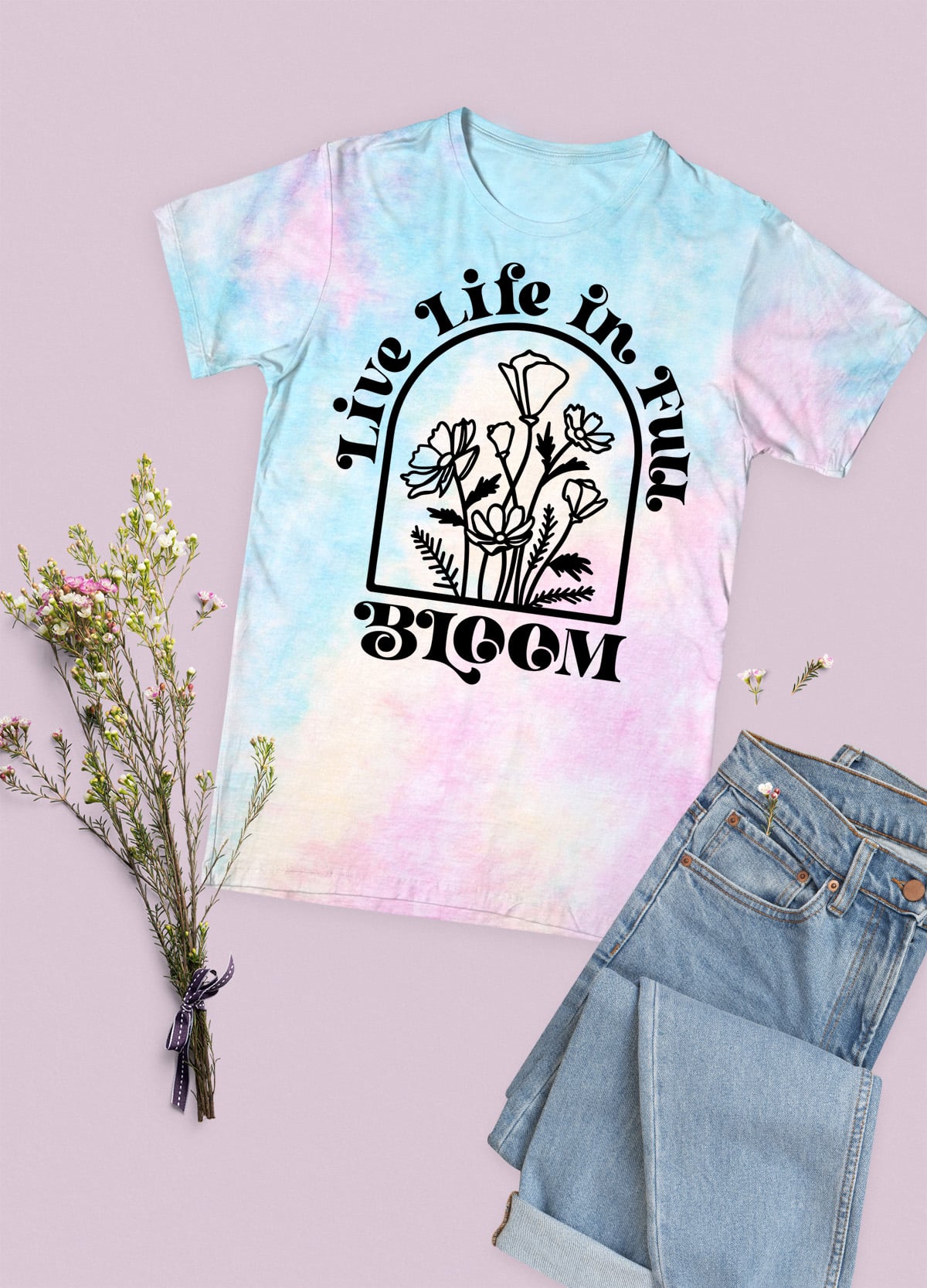 live life in full bloom svg t-shirt design