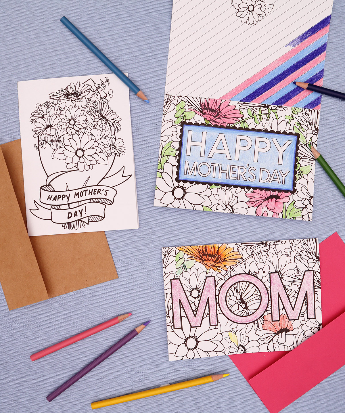 free printable mother's day cards to color pdfs