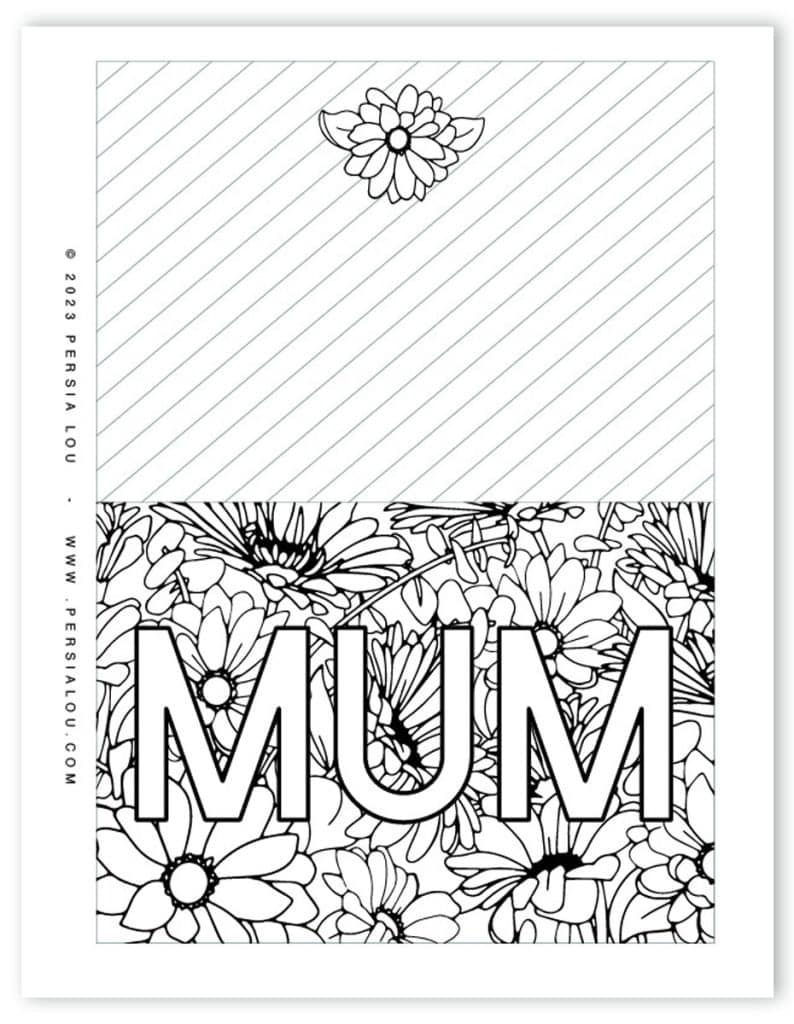 mum coloring card