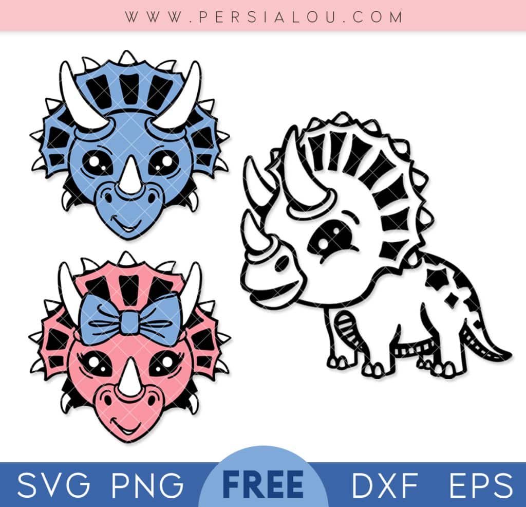 free cute triceratops svgs