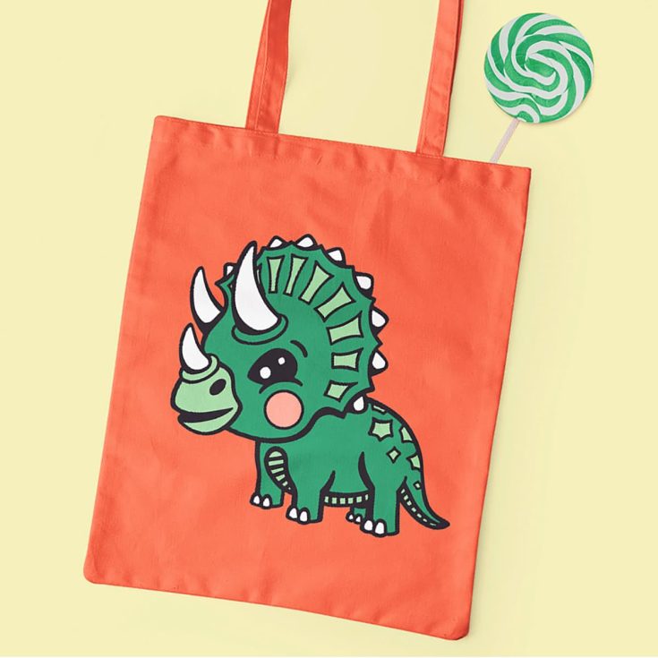triceratops svg tote bag diy