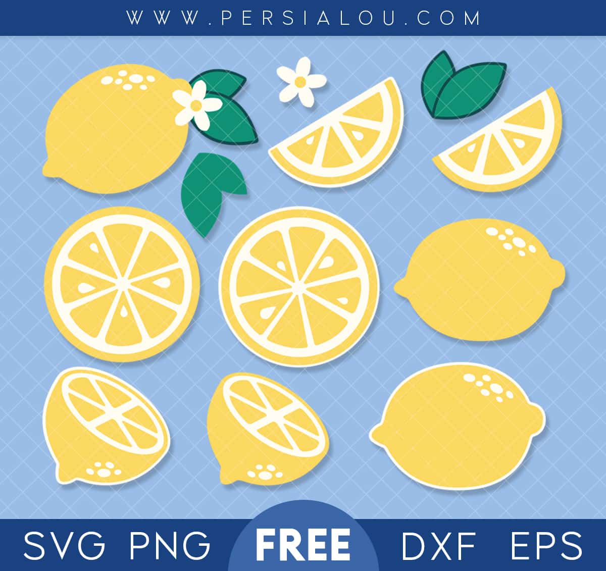 free lemons and lemon slices svg cut files