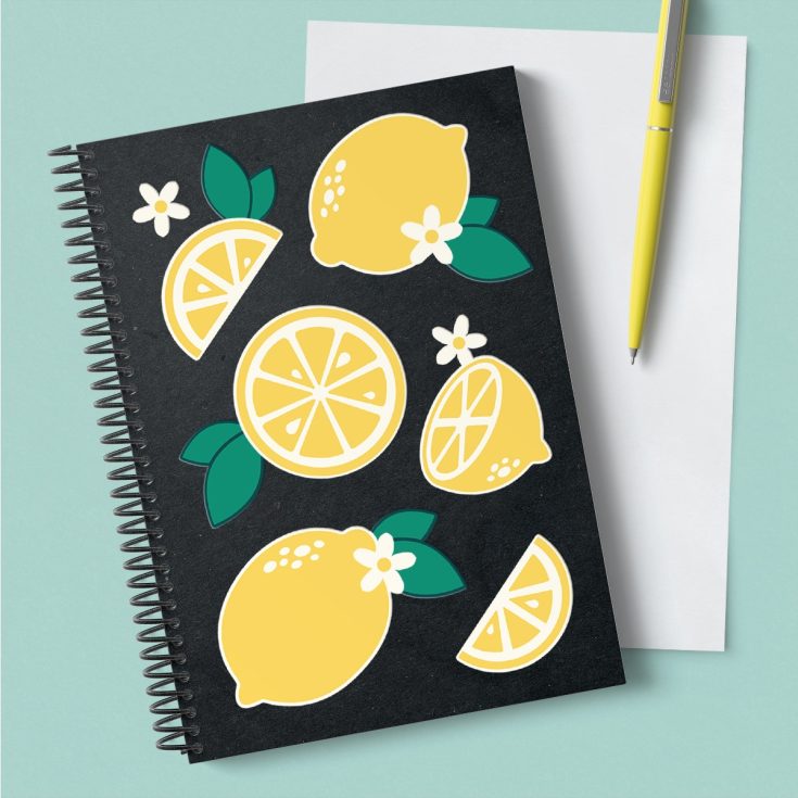 lemon pattern notebook diy