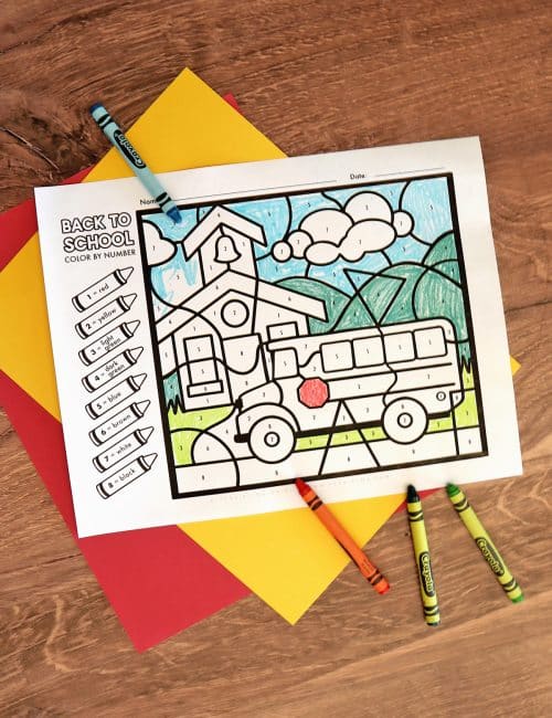 back to school color by number printable