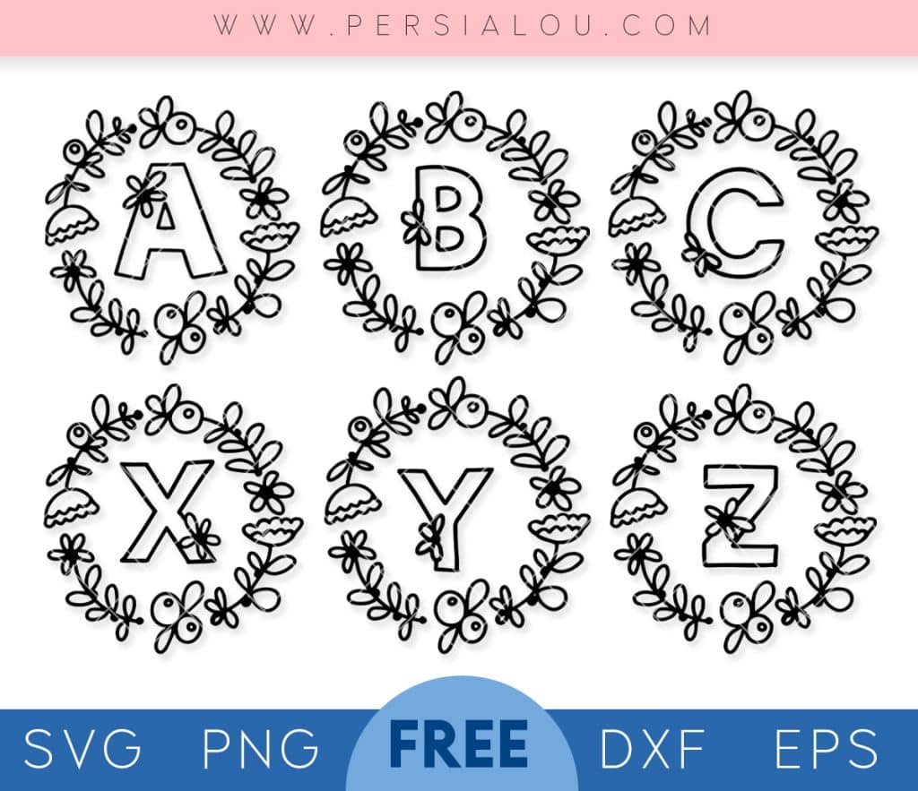 free floral alphabet svg