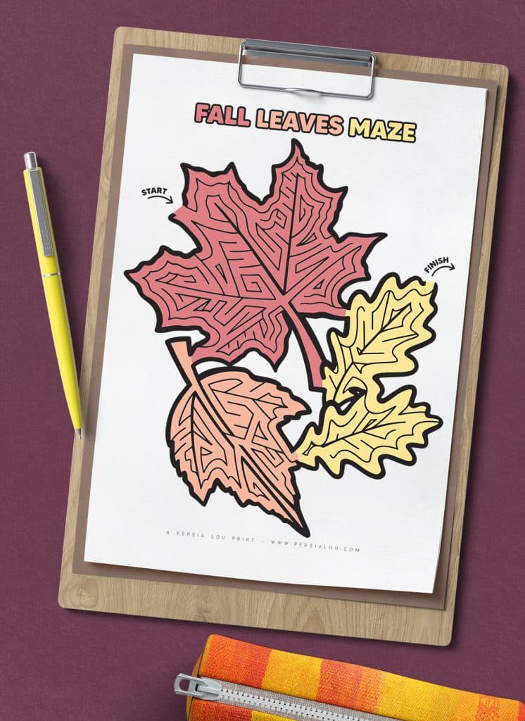free printable fall maze