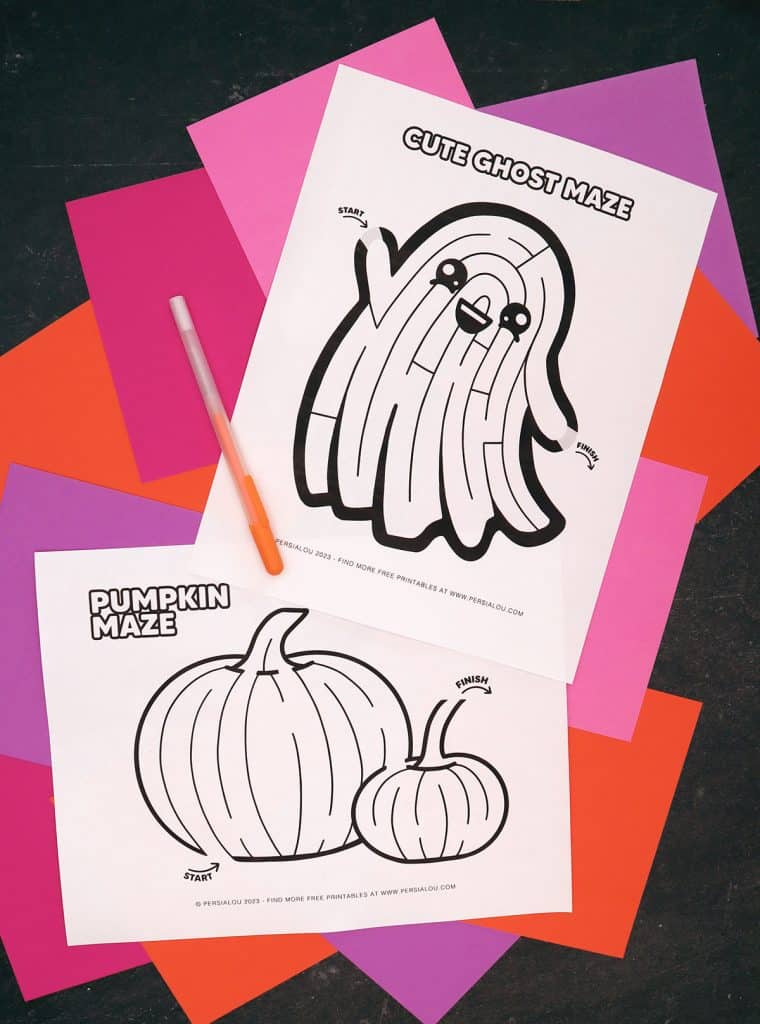 cute easy printable halloween mazes