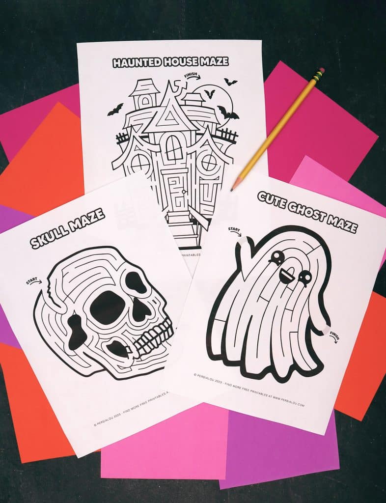 free printable cute halloween mazes