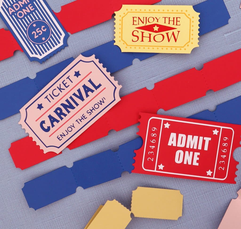 diy paper tickets for circus carnival parties