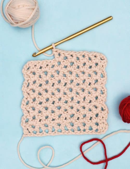 crochet double v stitch sample swatch