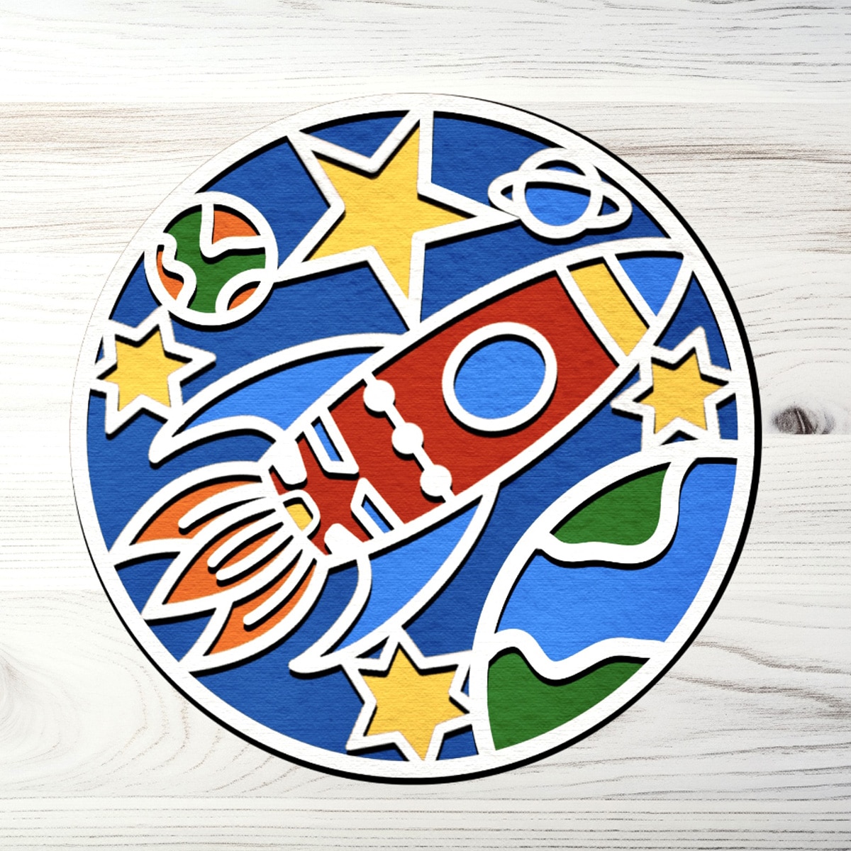 layered space rocket svg